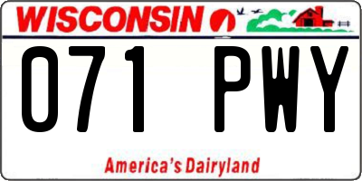 WI license plate 071PWY