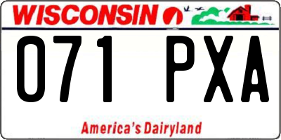 WI license plate 071PXA