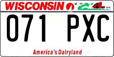 WI license plate 071PXC