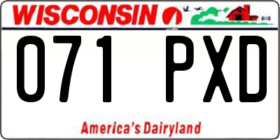 WI license plate 071PXD