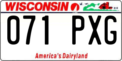 WI license plate 071PXG