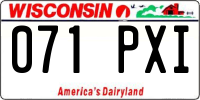 WI license plate 071PXI