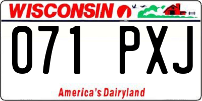 WI license plate 071PXJ