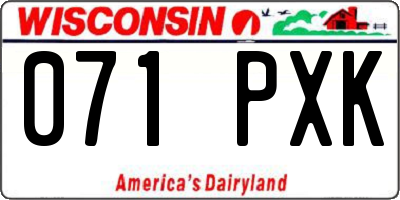 WI license plate 071PXK