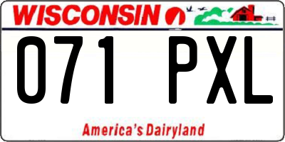 WI license plate 071PXL