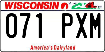 WI license plate 071PXM