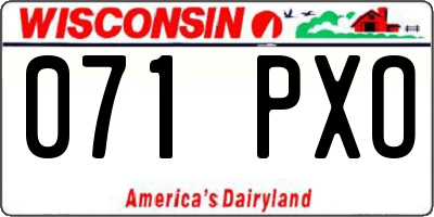 WI license plate 071PXO