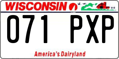 WI license plate 071PXP