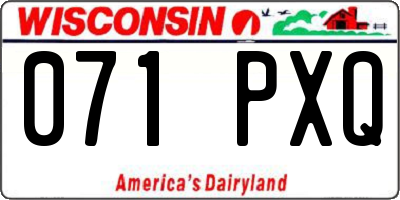WI license plate 071PXQ