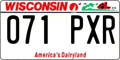 WI license plate 071PXR