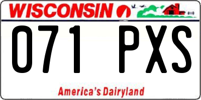 WI license plate 071PXS