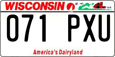 WI license plate 071PXU
