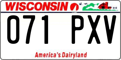 WI license plate 071PXV
