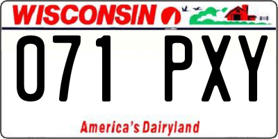 WI license plate 071PXY
