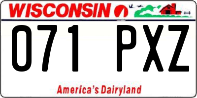 WI license plate 071PXZ