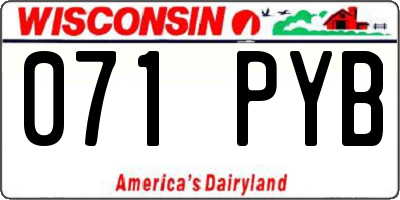 WI license plate 071PYB