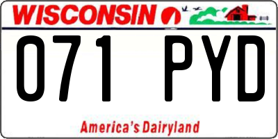 WI license plate 071PYD