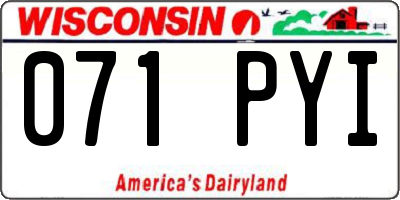 WI license plate 071PYI