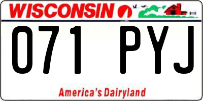 WI license plate 071PYJ
