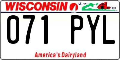 WI license plate 071PYL