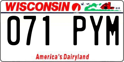 WI license plate 071PYM