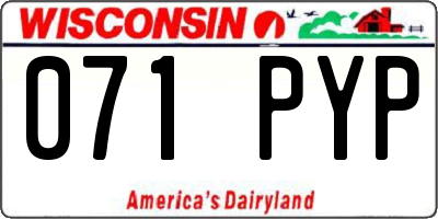 WI license plate 071PYP