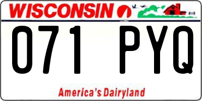 WI license plate 071PYQ