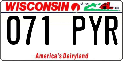 WI license plate 071PYR