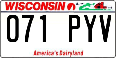 WI license plate 071PYV