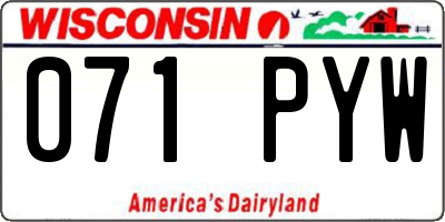 WI license plate 071PYW