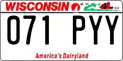 WI license plate 071PYY