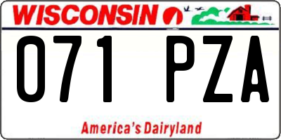 WI license plate 071PZA