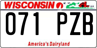 WI license plate 071PZB