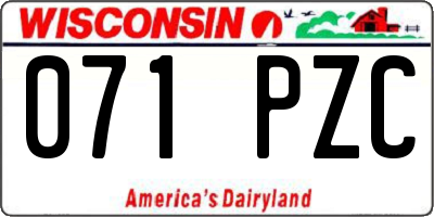 WI license plate 071PZC