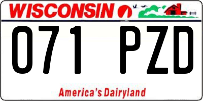 WI license plate 071PZD