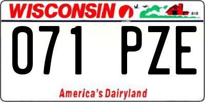 WI license plate 071PZE