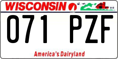 WI license plate 071PZF