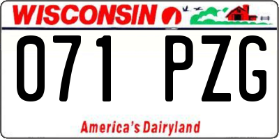 WI license plate 071PZG