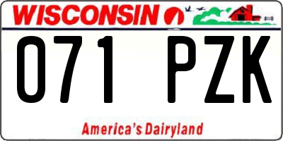 WI license plate 071PZK