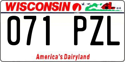 WI license plate 071PZL