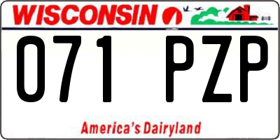 WI license plate 071PZP