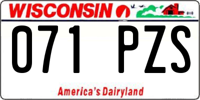 WI license plate 071PZS
