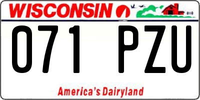 WI license plate 071PZU