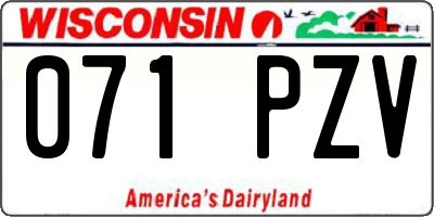 WI license plate 071PZV