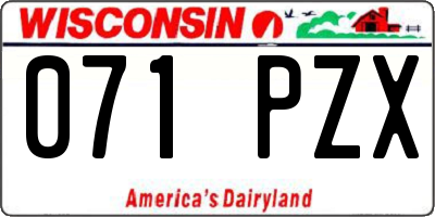 WI license plate 071PZX