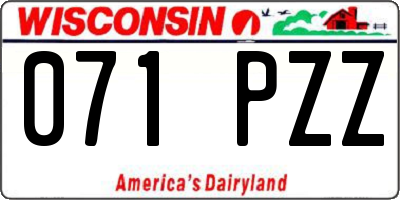 WI license plate 071PZZ