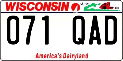 WI license plate 071QAD