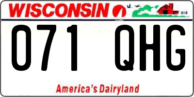 WI license plate 071QHG