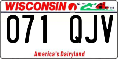 WI license plate 071QJV