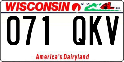 WI license plate 071QKV